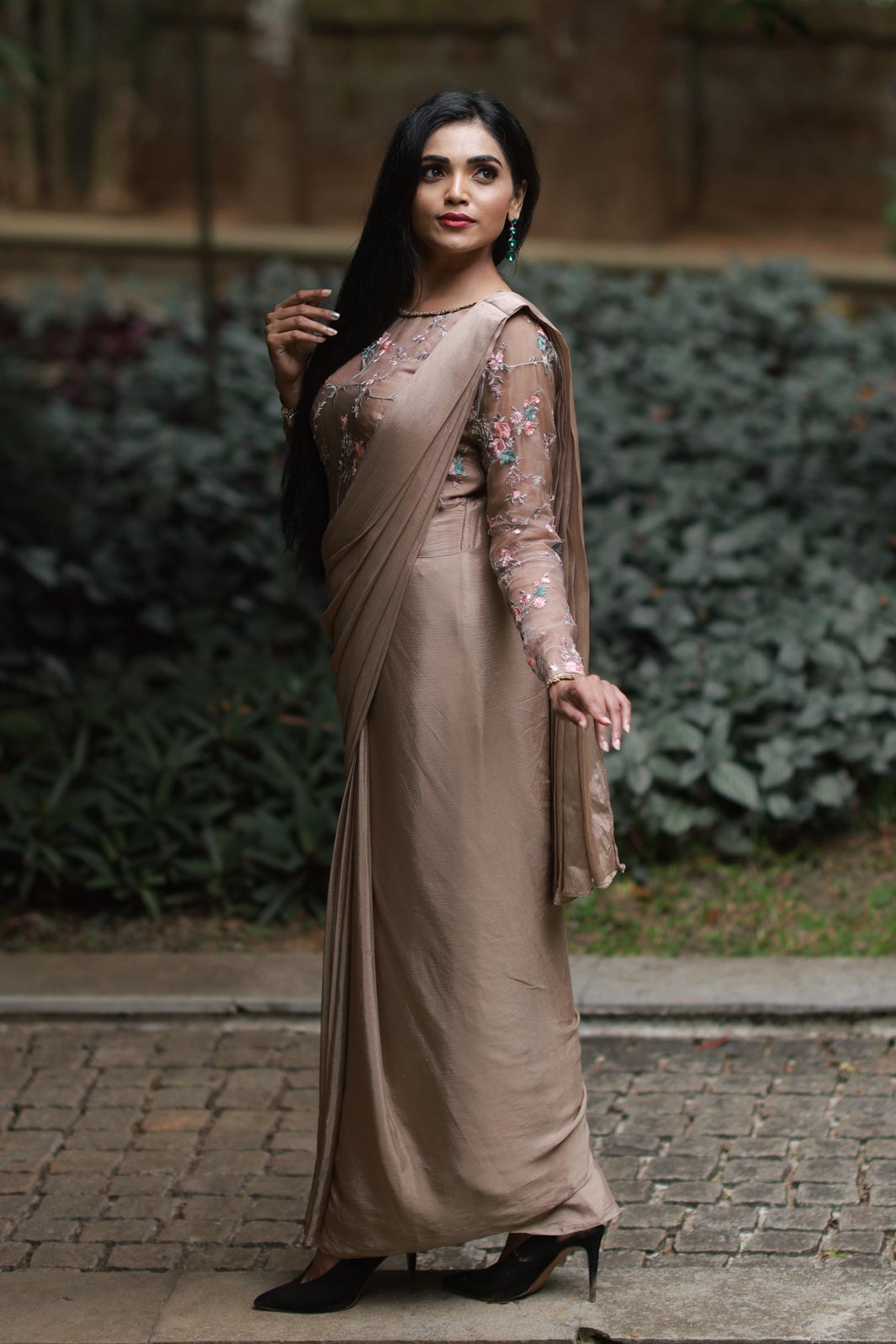 Evelyn Draped Saree Gown Fatiz