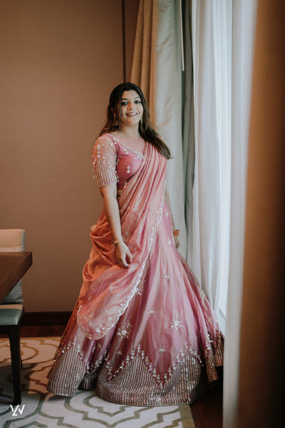 MEHR LEHENGA - SALMON PINK