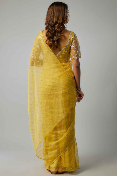 BERRY MEHR SAREE- YELLOW