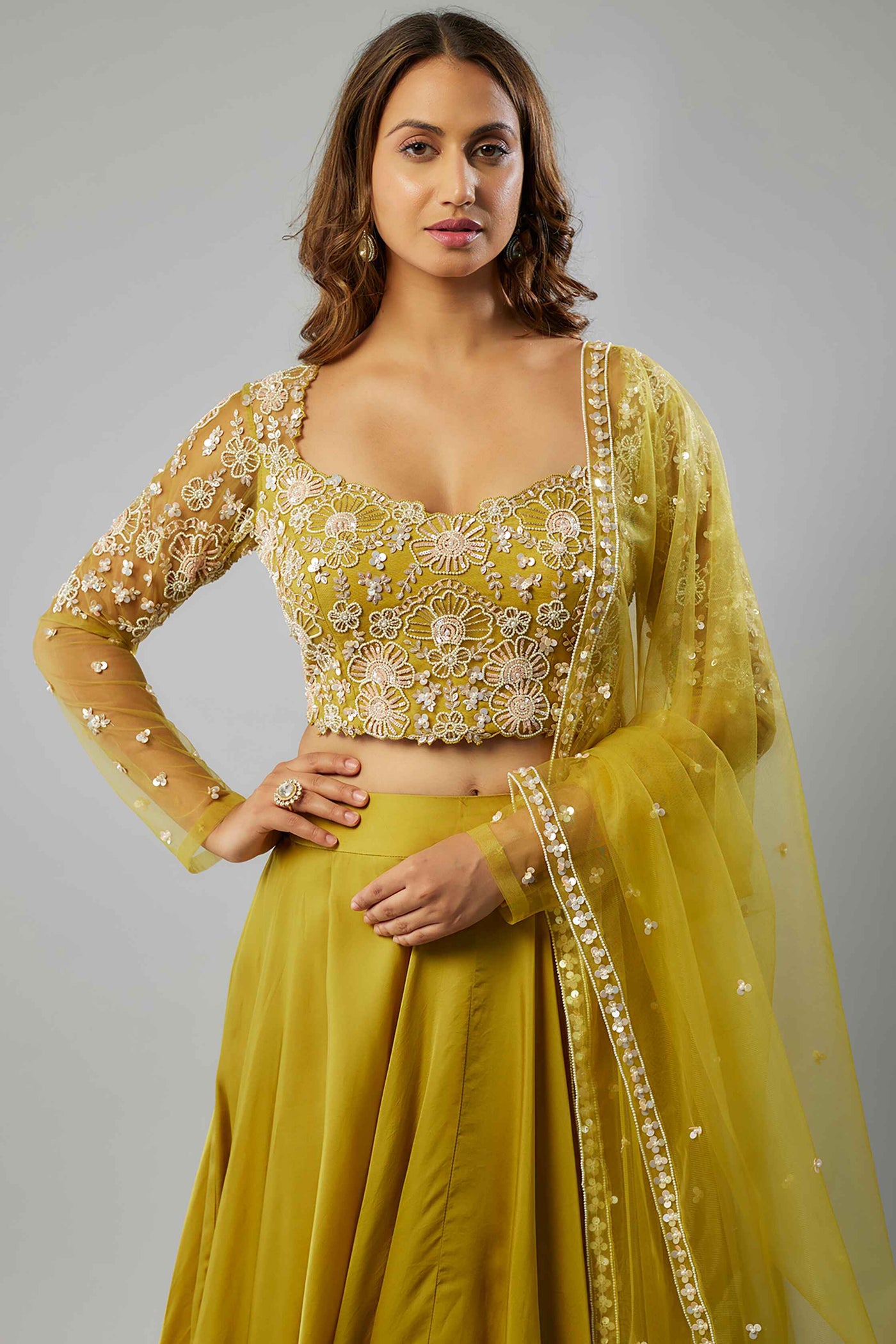 DAZZLE LEHENGA- YELLOW