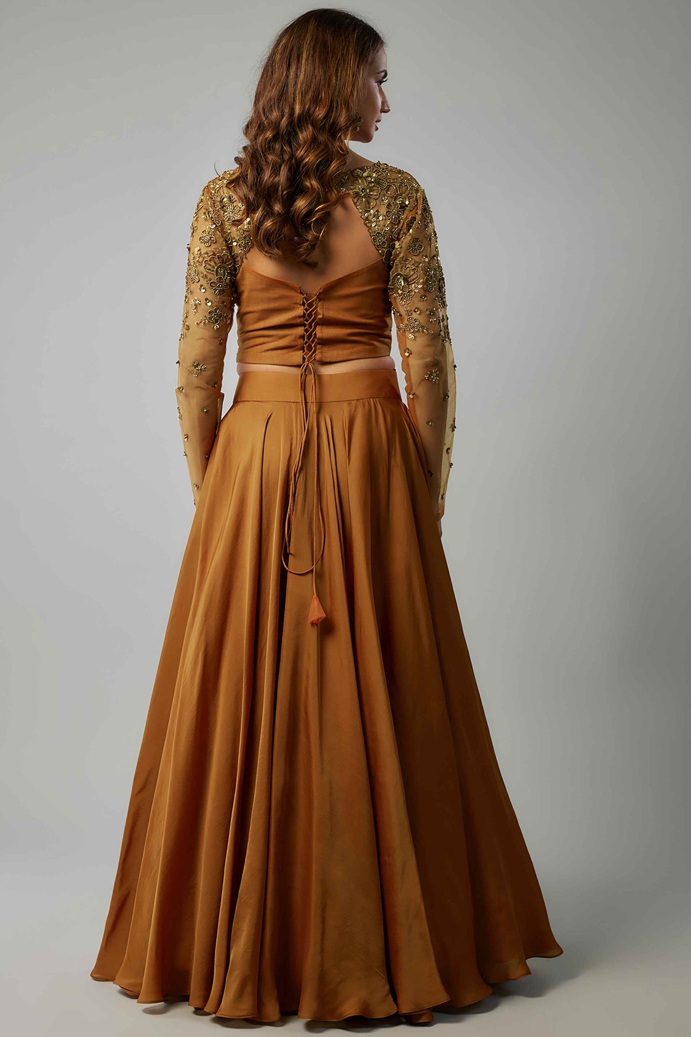 DAZZLE LEHENGA-RUST ORRANGE