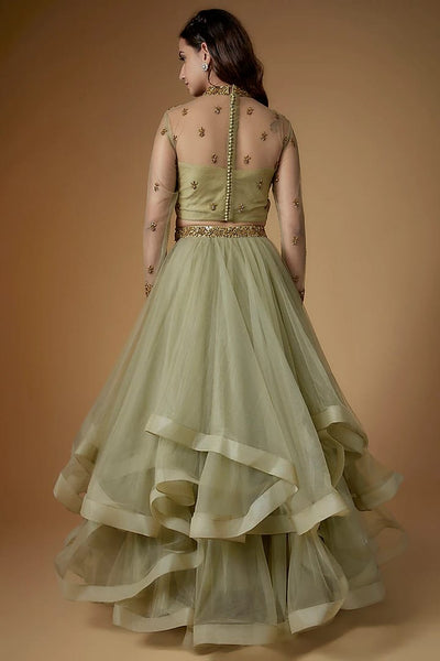 VEDA LEHENGA - SAGE GREEN