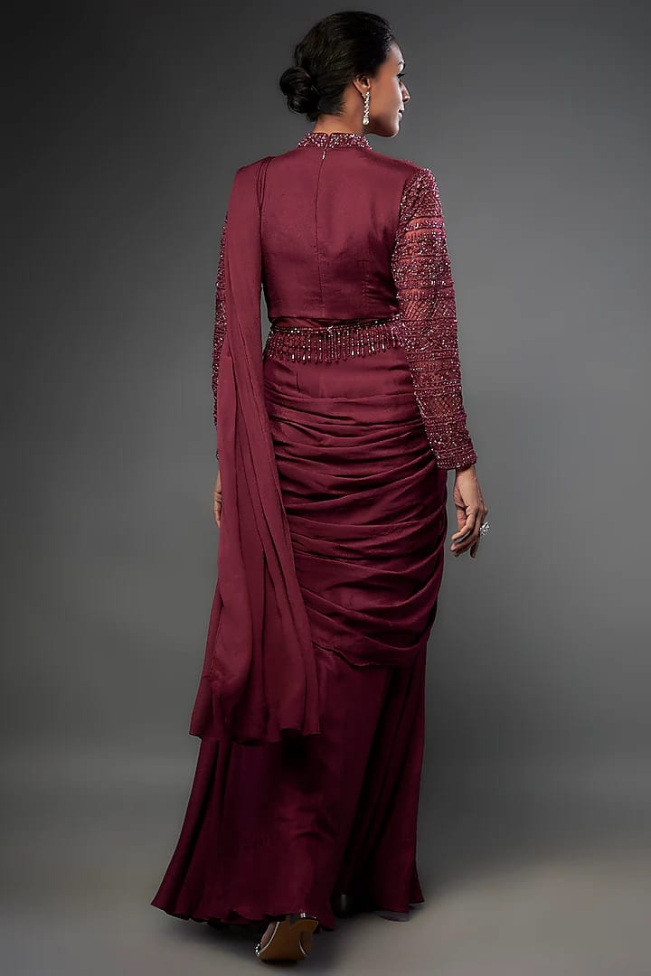 JESSY DRAPE GOWN - WINE